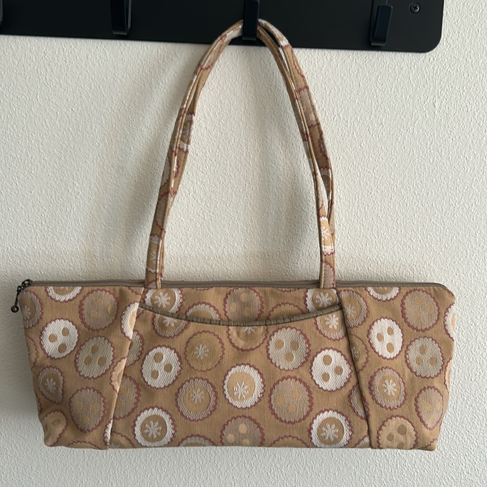 Maruca Rare Retired "Cookie" Pattern Tan Fabric Bag Handmade in Boulder,Co